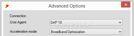 Showing the Download Accelerator Plus panel with advanced options